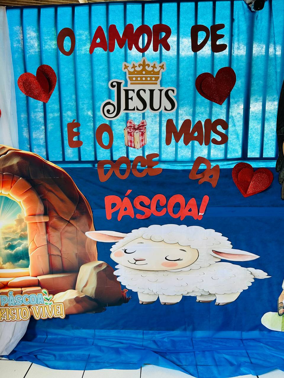 Painel Páscoa - O amor de Jesus é o presente mais doce da Páscoa