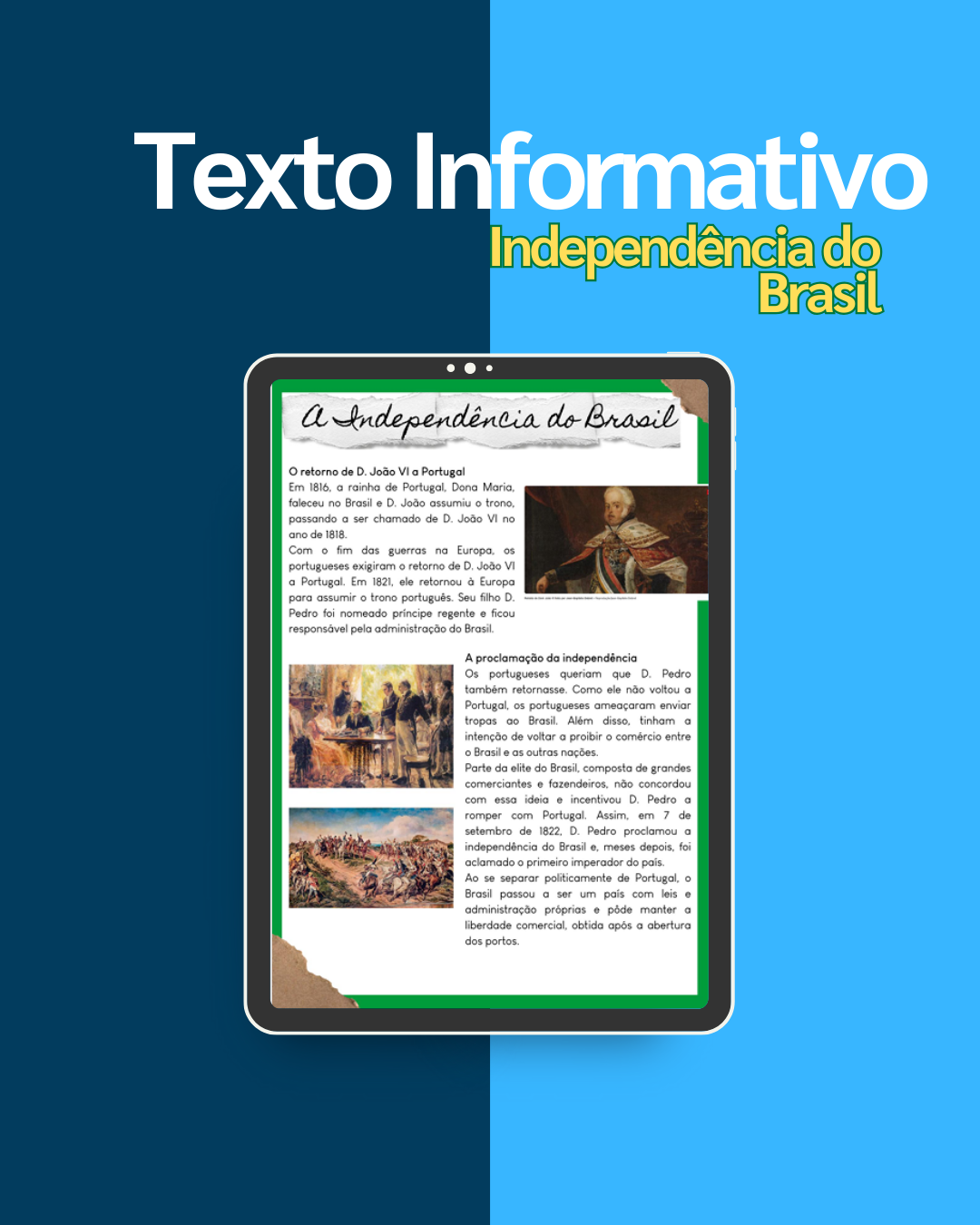 Independência do Brasil -  Texto Informativo (cartaz)