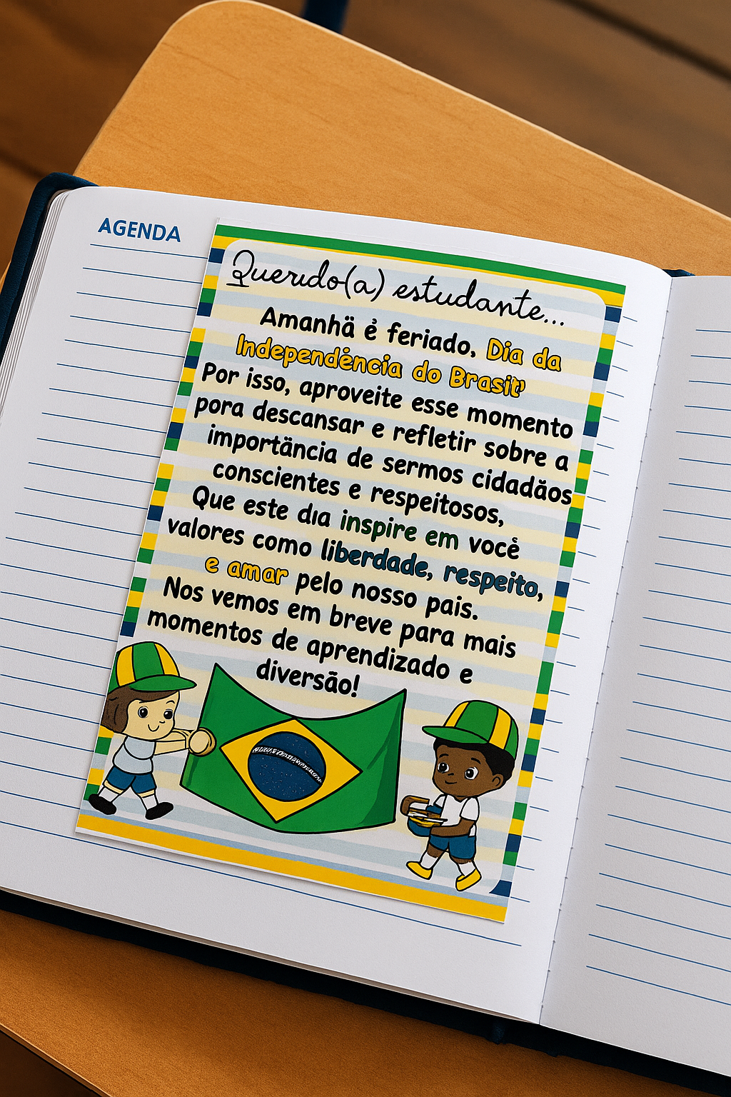 Independência do Brasil -  Recado de agenda