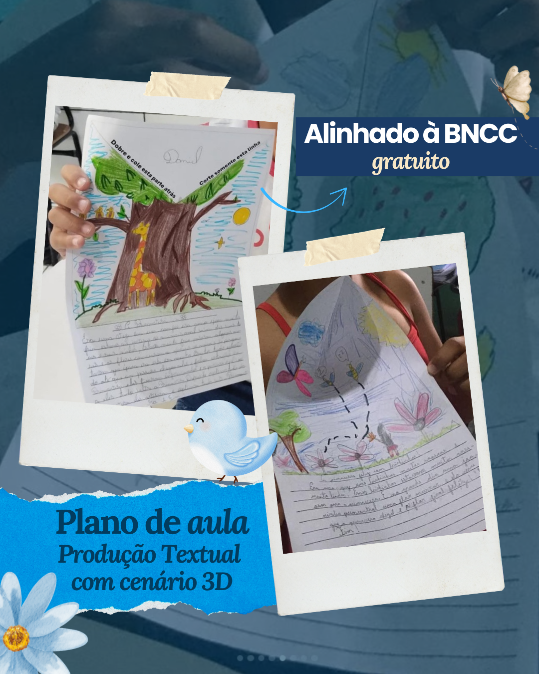 Atividade de Produção Textual com Cenário Dobrado 3D + Bingo da primavera