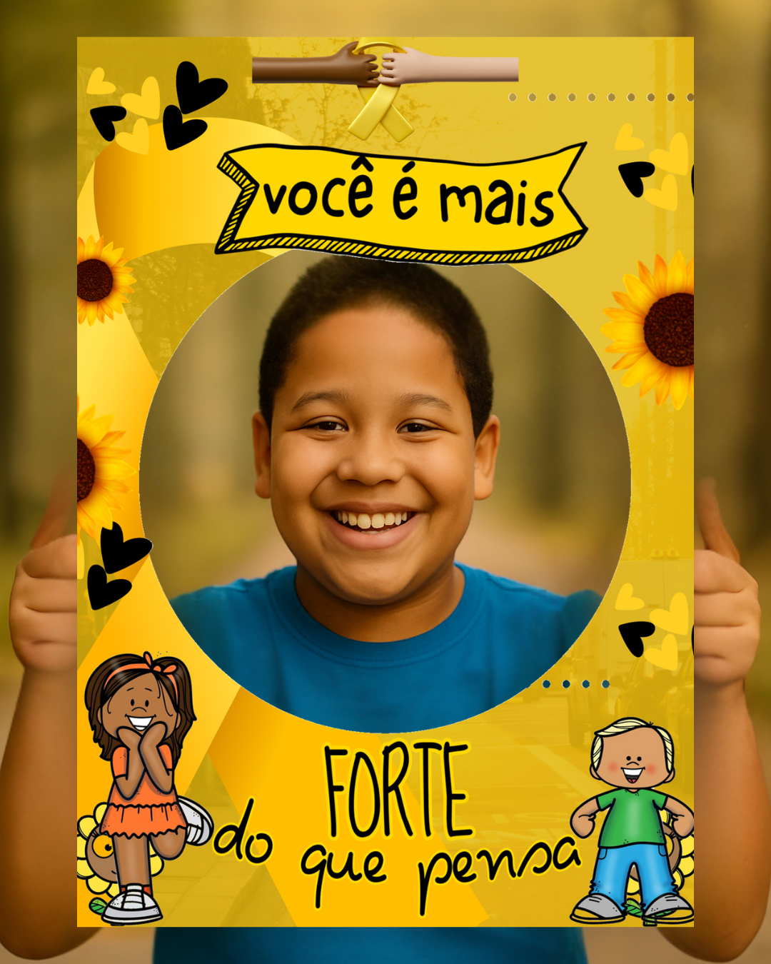 Setembro amarelo - Moldura para fotos Você é mais forte do que pensa