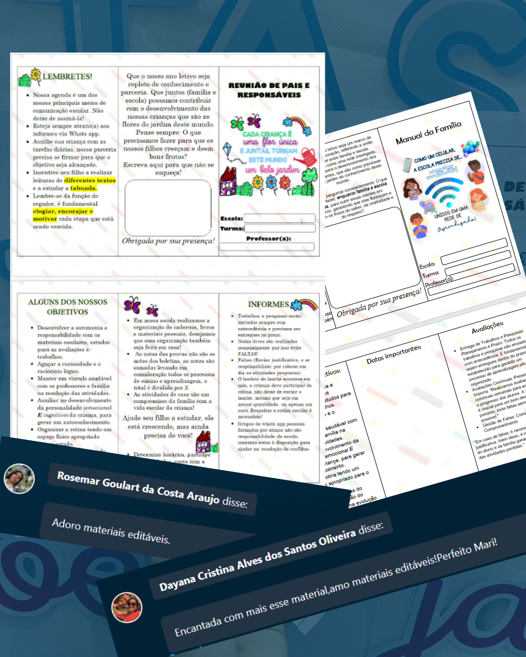 Folder Reunião de Pais e Responsáveis – Editável em Word