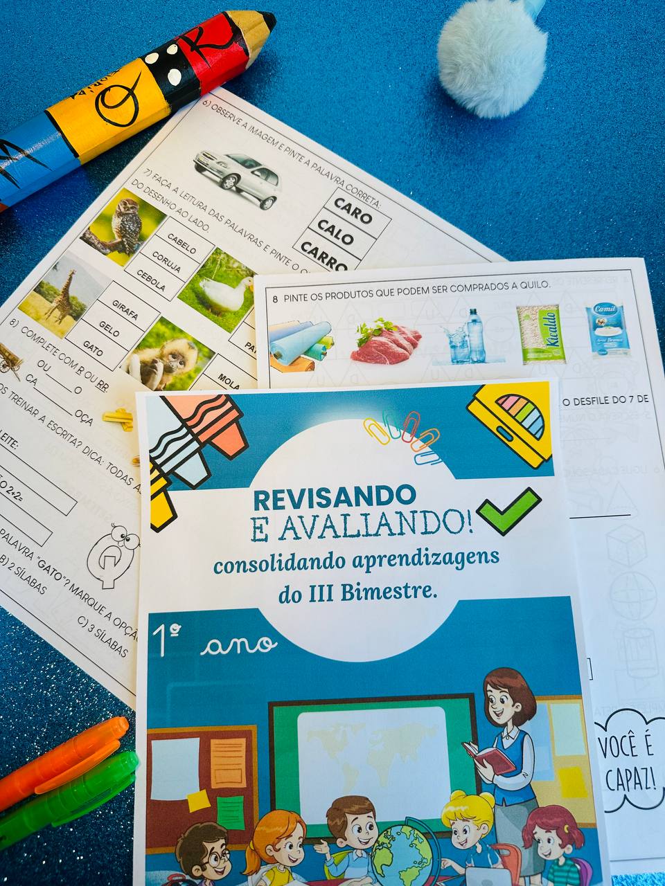 Revisão e avaliação 3º Bimestre | 1º ano (BNCC Provas prontas com GABARITO)