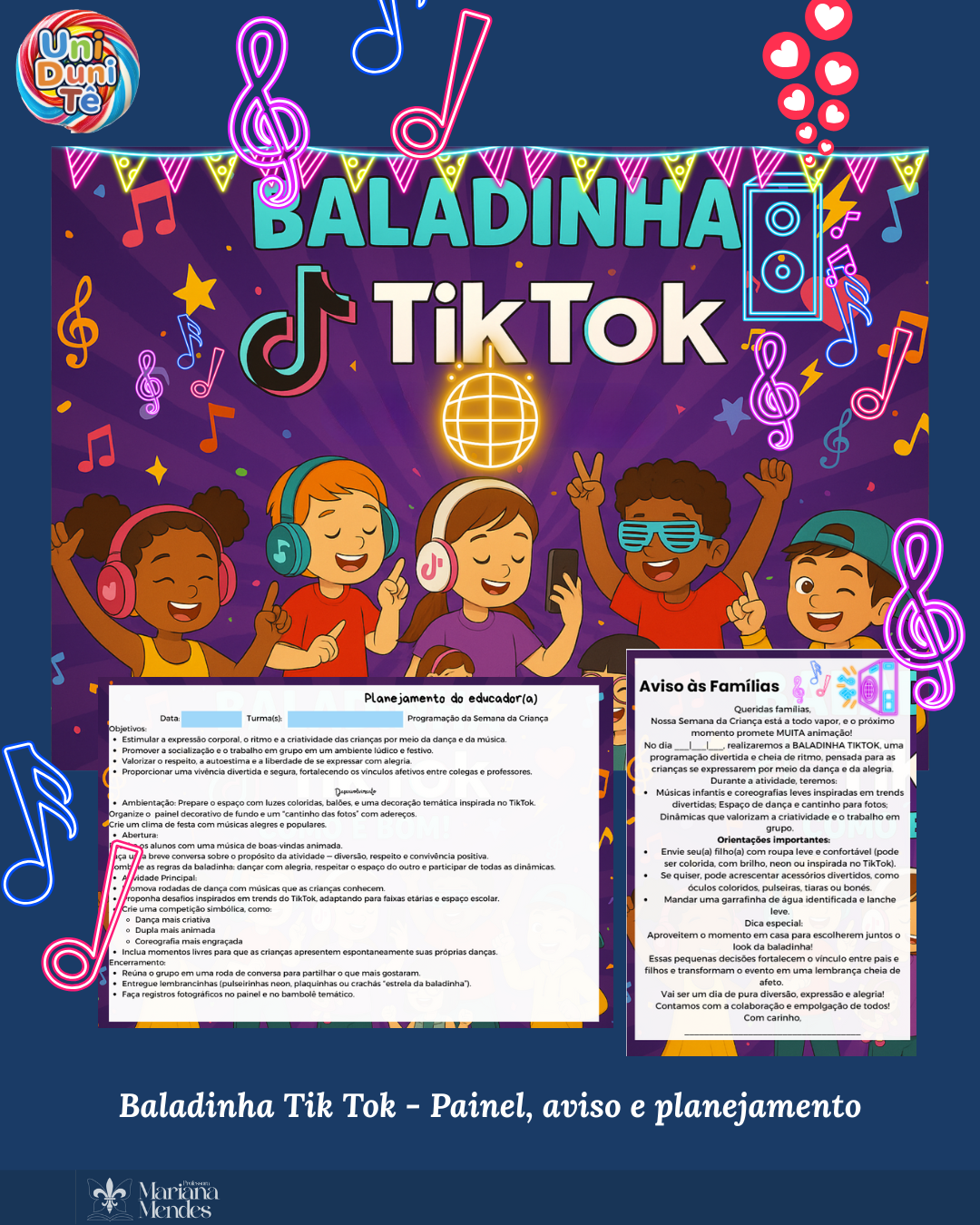 Kit Baladinha TikTok – Painel, Aviso e Planejamento Programação Dia das Crianças