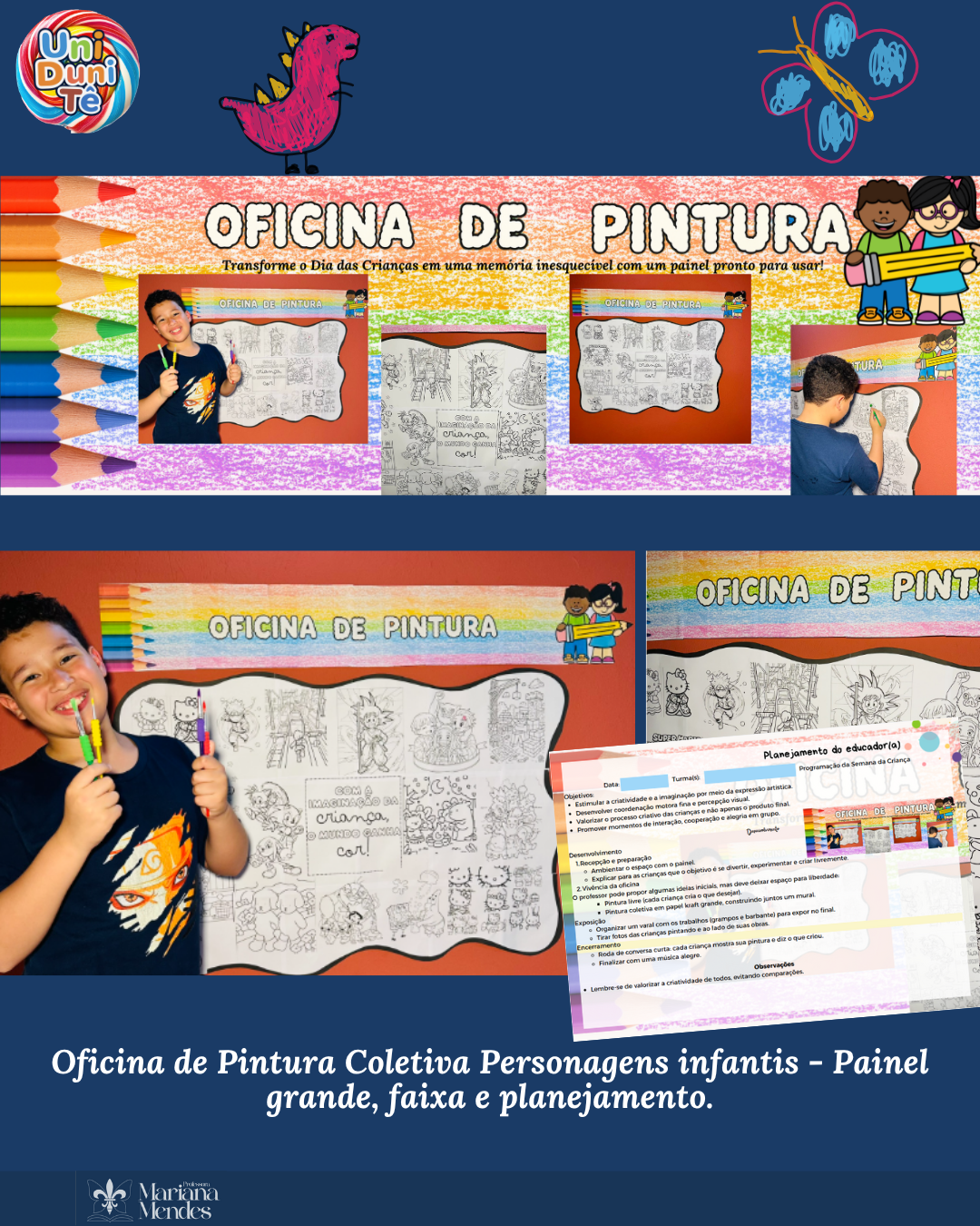 Kit Oficina de Pintura  – Painel e Planejamento Programação Dia das Crianças