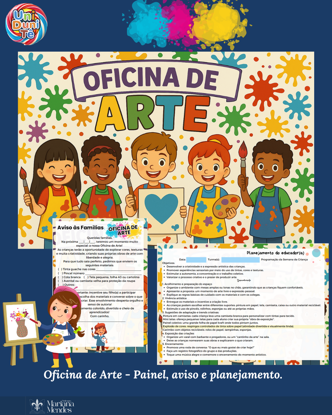 Kit Oficina de Arte – Painel, Aviso e Planejamento Programação Dia das Crianças