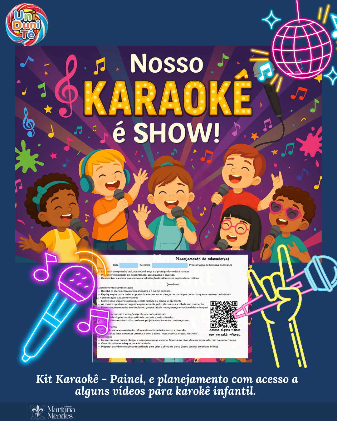 Kit Karaokê – Painel e Planejamento Programação Dia das Crianças