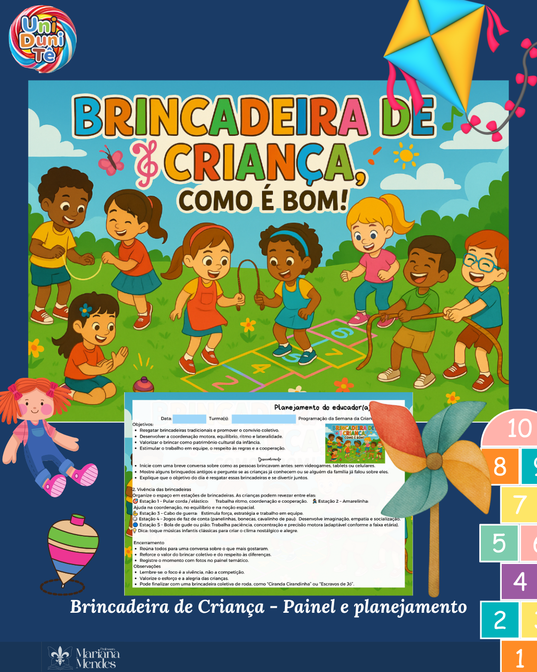 Kit Brincadeira de Criança – Painel e Planejamento Programação Dia das Crianças